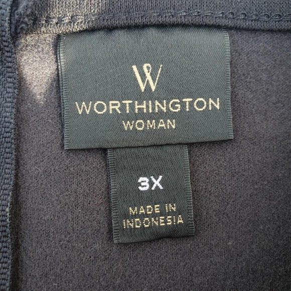 Worthington Ponte and Faux Leather Sleeveless Peplum Blouse - Picture 4 of 4